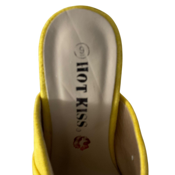 Hot Kiss Womens Size 9 Block High Heel Shoes Suede Slide Mule Open Toe Sandals - Picture 4 of 8